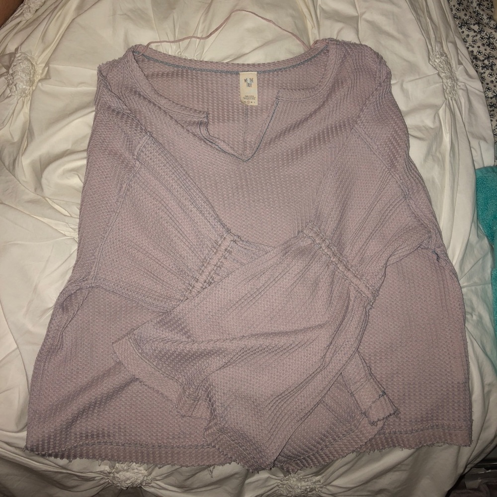 Free people light purple waffle shirt
